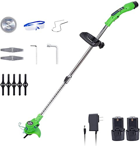DDKYHU Cortacésped eléctrico Cortacésped eléctrico rotativo de 12 V, máquina de Corte telescópica portátil Recargable para casa de jardín, podadora Ligera para desmalezado de jardín también