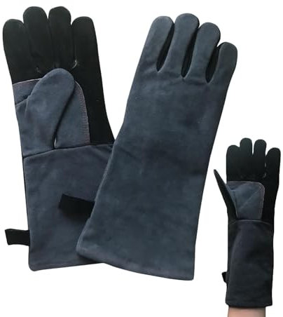 Youding - Guantes de cocina, guantes de cocina, guantes de cocina aislados de cuero para exteriores - guantes de cocina de uso multifuncional, guantes de horno antideslizantes para hornear y cocinar