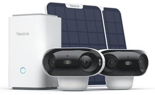 Reolink Solar Überwachungskamera Aussen Akku Kabellos, 2.4/5GHz Wi-Fi 6 | 180°-Weitwinkel, ColorX-Nachtsicht, 8MP WLAN IP Kamera, Kein Abo, IP66 Wasserdicht, Home Hub mit Argus 4 Pro 2-Kamera-Set