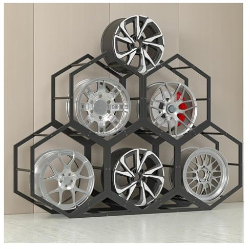 YLLFFLL Reifenständer felgenregal felgenhalter Schweres Felgenregal Für Autoreifen, Freistehend Modern Modularer Ständer Für Reifenfelgen/Radnaben, 4s-Laden/Einzelhandelsgeschäfte(5+2(204x39x137cm))