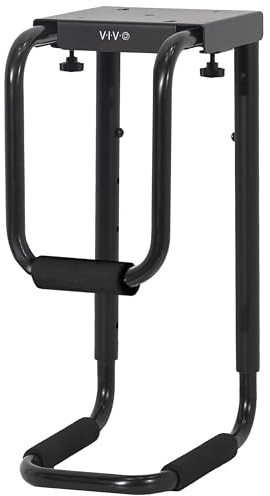VIVO Heavy Duty Adjustable Under-Desk PC Mount, Computer CPU Holder with Secure Locking, Supports up to 30kg, Black, MOUNT-PC04B