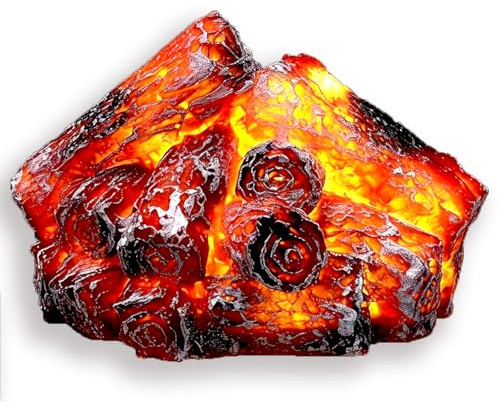 JUXINE Burning Charcoal LED Lamp,Charcoal Flame Effect Lantern Lamps Artificial Logs for Fireplace,Fake Fire Decorations for Christmas Festival Home Living Room Tv Cabinet
