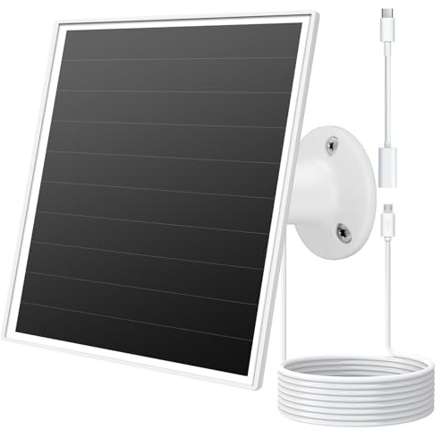 Panneau solaire de 6W pour caméra de sécurité extérieure, équipé de ports Micro USB et USB - C. Chargeur de panneau solaire pour caméra à batterie, compatible avec les caméras wyze et reolink.