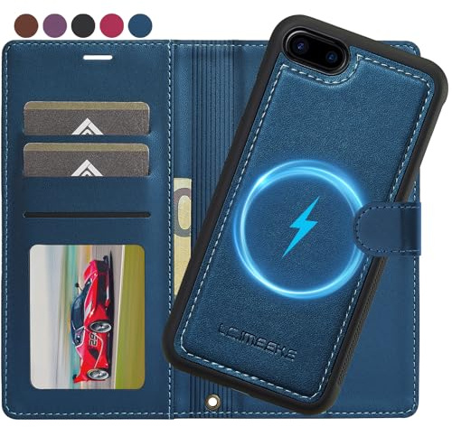 Ailicici für iPhone SE 3/2 (2022/2020), iPhone 8/7 Hülle, [Abnehmbar] 2-IN-1 Abnehmbare Magnetische Hülle, Kabelloses Laden, Kartenfach Leder Case, Handyhülle RFID Klapphülle Schutzhülle 4,7 Zoll
