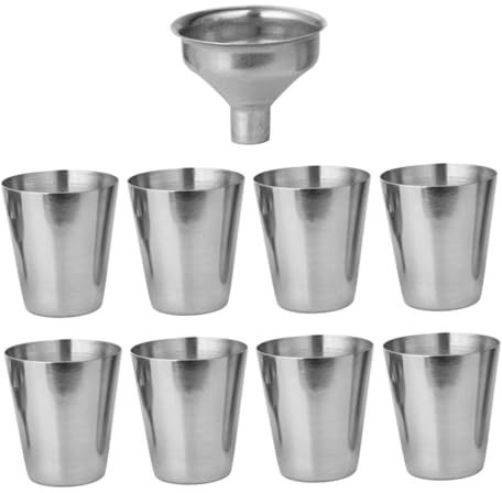 DECHOUS 1 Set Di Bicchieri in Acciaio Inossidabile Per Liquori Domestici 9 Pezzi Per Cucina Bar Casa Ristorante