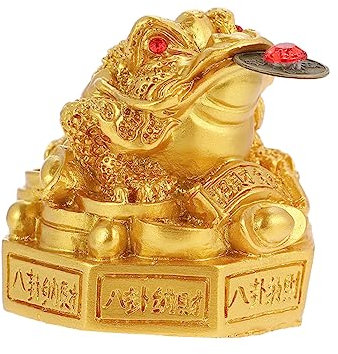 IMIKEYA Feng Shui Goldene Geldkröte Dekoration Resin Büro Figur DREI Beine Toad Skulptur Glücksbringer Tisch Accessoire Für Wohlstand Zuhause Und Office