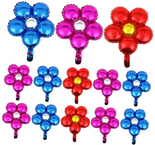 NAMOARLY 16 Partyballons Aus Aluminiumfolie mit Blumenmuster für Dekorationen und Feiern