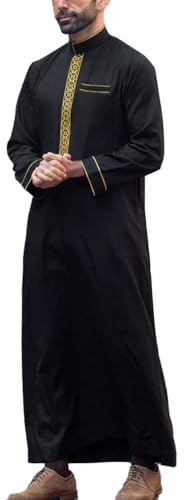 Generisch Arabische Kleidung Herren Muslim Kaftan Abaya Herren Gewand Robe Crew Stehkragen Thobe Arabisch Gebet Eid Kleidung Islamische Kleidung Aus Dem Nahen Osten Gebetskleidung für Männer