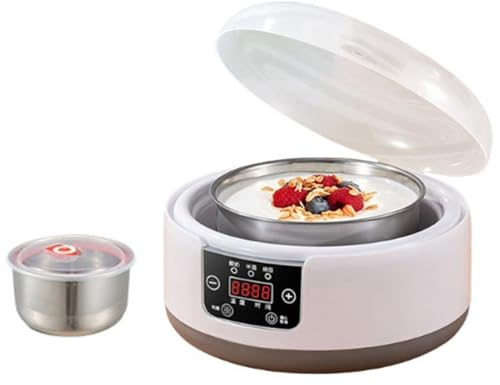 SAYEYBU YaourtièRe Multifonction, YaourtièRe avec ContrôLe de TempéRature et du Temps de Cuisson, YaourtièRe éLectrique 1,2 vec Cuve IntéRieure en Acier Inoxydable, Fait Maison,No Cup