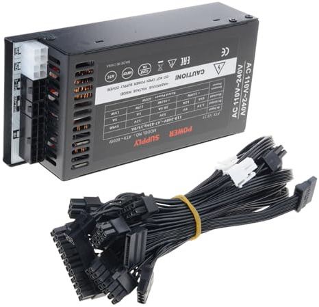 Ldbuejiaja Flexs Fuente De Alimentación Modular De 600 W 110-264 V para PC para Juegos Ventilador Silencioso Conectores Múltiples Compatible con Carcasa ITX