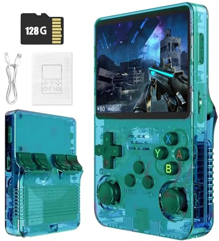 Retro Portable Game Console R36S-avec Système Linux Open Source, 21 000 Jeux Classiques, Écran IPS De 3,5 Po, 64 Go/128 Go, Mini Console De Jeu Portable-Green||128GB