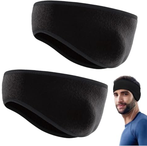 YUVKIN 2 Pcs Bandeau Sport Hiver Cache-Oreilles Élastique pour Femme et Homme pour Jogging, Course à Pied, Randonnée, Vélo, Moto