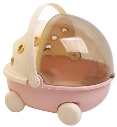 LOVIVER Gabbia da Viaggio per Uccelli con riscaldatore, trasportino per Uccelli, Riscaldamento USB con Maniglia, Gabbia Portatile per calopsitte, fringuelli, Rosa