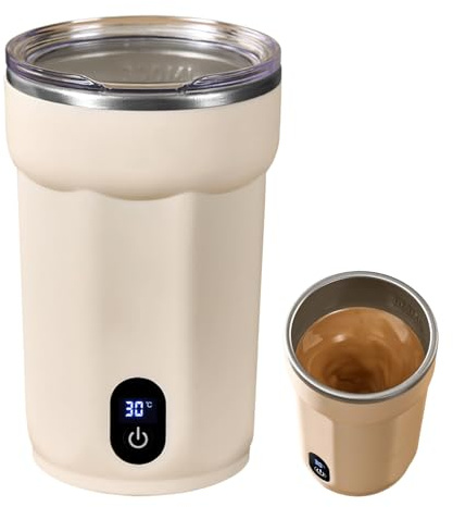 Tasse à café auto-mélangeuse – Agitateur magnétique électrique automatique | Tasse rechargeable de 300 ml avec affichage de la température | Mélangeur de lait et de cacao portable | Réservoir