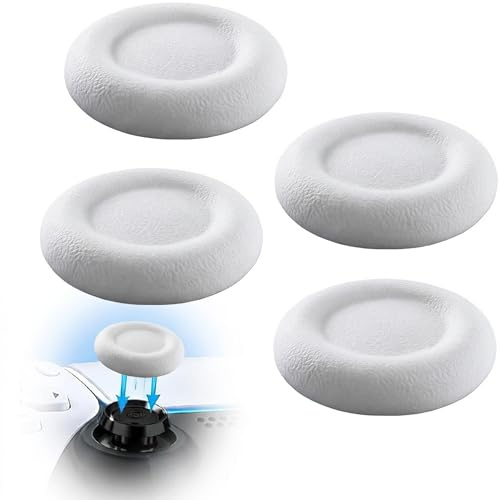MatoSan Thumbstick - Tapas de repuesto de silicona compatibles con los mandos PS5 y PS4 - Agarre antideslizante para un control más preciso - Tapas protectoras para palos analógicos (4 silicona blanca