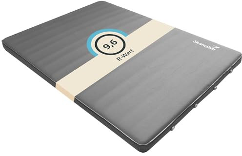 Skandika Premium Easy Isomatte Double 3D | 10 cm dick, selbstaufblasend, leicht, faltbar, selbstfüllender Schaumstoff, Campingunterlage, Gästematratze, Luftmatratze | Camping, Outdoor, Zelt, Auto