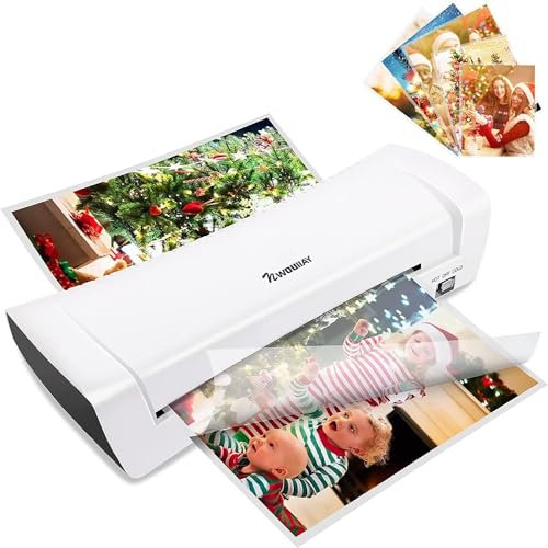 NWOUIIAY Laminiergerät A4 mit 15 A4 A5 A6 Laminierfolien Laminator 2 Rollen kurzer Aufheizzeit Tragbarer Laminator für den Heimgebrauch Büro Schule Fotos und Karten Schnelle Laminiermaschine