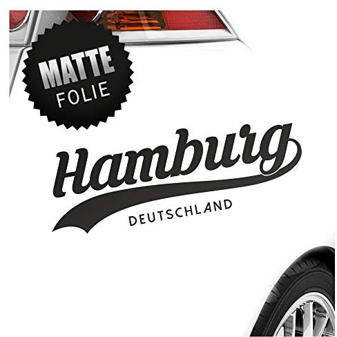 Kiwistar - Autoaufkleber - Hamburg Deutschland - Mattschwarz - 50x16cm - Aufkleber Auto, Laptop, Fahrrad, LKW, Motorrad mehrfarbig JDM Decal Racing