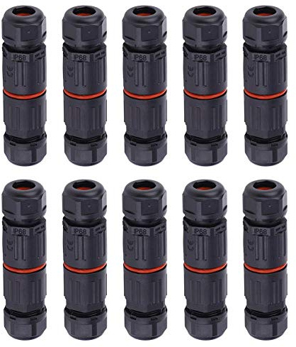 10 Stück Wasserdichte Kabelverbinder, 0.5mm²~2.0mm² IP68 3 polig Stecker Wasserdicht Anschluss Außensteckdose Steckverbinder Verbinder Wasserdicht