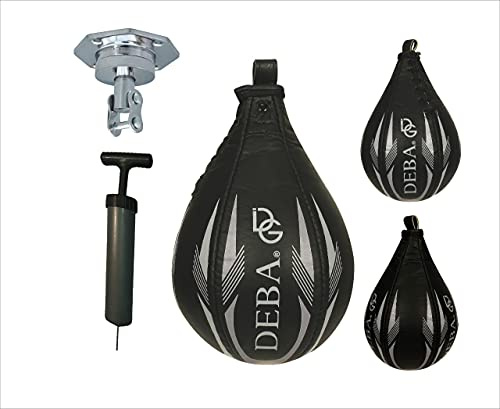 Deba Speedball Leder Boxen Punchingball Boxbirne Schlagbirne mit Zubehör