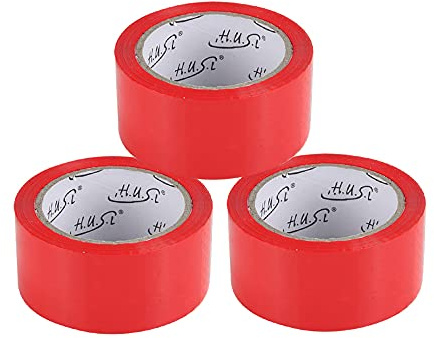 HUSL Cinta Adhesiva Color, Precinto Colores, 80m Colores Conjunto de Cintas para Artes, Manualidades, Pintura, Modelado, Recambio, Etiquetado o Codificación, Cinta de Conducto de colores -Rojo