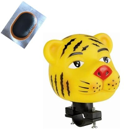 Ballhupe Kinderfahrrad Hupe Tierfigurhupe Fahrradhupe Tiger inkl. Schlauchflicken