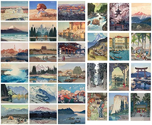 30 Tarjetas Postales Vintage,Postales Antiguas,Tarjetas Postales Vintage, Tarjetas Postales Retro, Pintura De Paisaje (Pintura Abstracta)