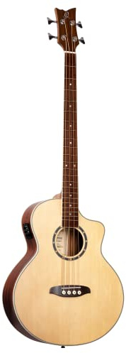 Ortega Guitars Deep Series E-Akustik Bass 4-Saitig - Fichte Natur (D7CE-4) | integrierter Preamp, Fichtendecke Satin-Finish, Mahagoni-Korpus Satin-Finish, mit Cutaway