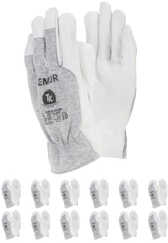TK Gloves Lemur Arbeitshandschuhe Montage-Handschuhe aus Leder/Größe 11, 12 Paar/aus enarbtem Ziegenleder Montagehandschuhe/Handschuhe
