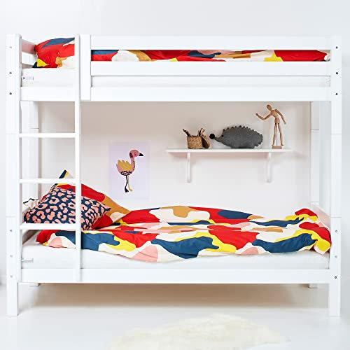 Hoppekids ECO Luxury Etagenbett, Kinder- und Ferienwohnung-geeignet | 90 x 200 cm unten und Oben, Gerade Leiter | Nordische Kiefer – Langlebig, Überlegener Komfort, Überlegene Sicherheit