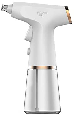 BYYLECL Botella de spray de aceite eléctrico de 280 ml, pulverizadores recargables de aceite de oliva, botella dispensadora de aceite transparente para hornear, barbacoa, color blanco