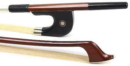 WUQIMUSC 3/4 aufrecht Bass Bogen Deutscher Stil Bassbogen Brasilholz Stick Ebenholz Frosch AAA Natürliche Bogen Haar (Brasilholz)