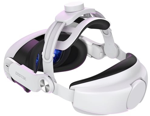 DESTEK QH3 Head Strap für Druckfreier Komfort kompatibel mit Meta Quest 3S/Quest 3 - Mehr Angenehm‌ Durch Zusätzliche Top-Fit-Einstellung - Gewichtsausgleich in 3 Winkeln