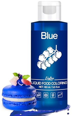 Colorant Alimentaire - 160ml Colorant Alimentaire Liquide Sans Goût pour Gâteaux, Cuisson, Fondant, Macarons - Food Colouring Vibrant pour Décoration de Gâteau, Glaçage, Pâtisserie, Artisanat (Bleu)
