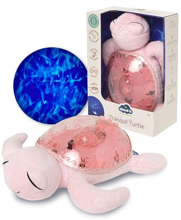 Cloud b | Nachtlicht mit Musik | Unterwasserprojektionen | 4 beruhigende Geräusche | Helligkeit einstellbar | Timer & Tränenmelder | Recycelter Stoff | Tranquil Turtle Rechargeable Pink | Nachtlicht mit Musik, Unterwasserprojektionen, 4 beruhigende Geräusche, Timer & Tränenmelder
