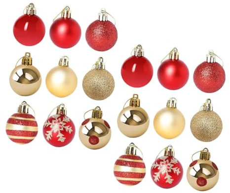 Ciieeo 50 Stück Weihnachtskugel Ornament aus Kunststoff in Rot 4cm Größe zum Aufhängen an Ästen oder Wänden Kreative und Schöne Weihnachtsdeko für Festliche Stimmung Zufälliger Stil