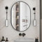 NEUWEABY Espejo Ovalado de baño, Espejos ovalados de tocador de Pared, 50 x 75cm Espejos de baño Negros para Colocar sobre el Fregadero, Espejos de píldora, Espejo montado en la Pared