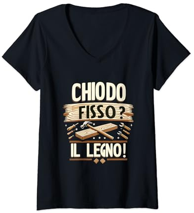 Donna Chiodo Fisso? Il Legno Maglietta con Collo a V