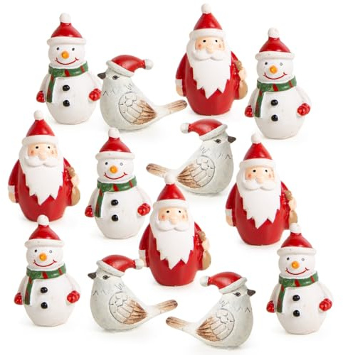 Logbuch-Verlag 12 kleine Weihnachten Geschenke 4-5 cm mini für Kunden Freunde Mitarbeiter Kollegen Tischdeko weihnachtlich Deko hochwertig