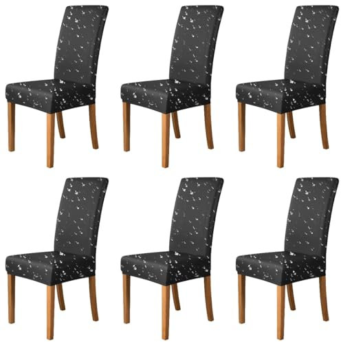 Bestcovers Stuhlhussen 6er Set - Stretch Stuhlhussen für Esszimmerstühle - Wasserdicht - Abnehmbarer Stühle Schutz Dekoration Stuhlbezug für Haus, Küche, Hotel, Restaurant, Bankett, Hochzeit, Party