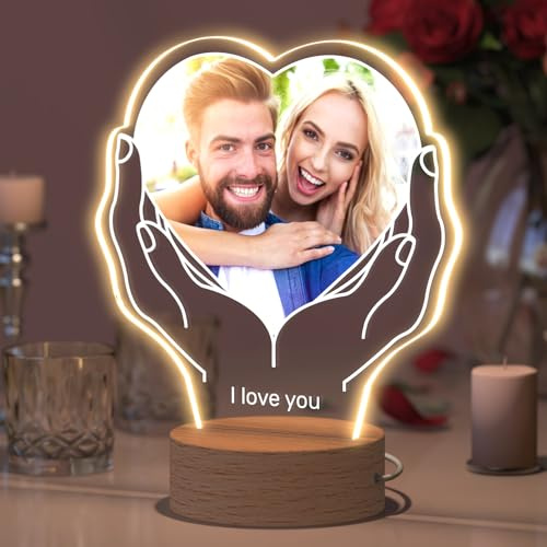 Personalisierte Geschenke für Frauen und Männer, Personalisierte Bilderrahmen mit Foto, Personalisierte Jahrestag Geschenk für ihn und Sie, Fotogeschenk zum Geburtstag, Valentinstag, Weihnachten