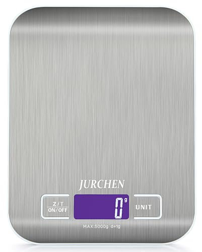 Digital Kitchen Scales, Scales Kitchen LCD Display, 1g/5kg Capacity, Stainless Steel, for Baking, Cooking, Food Weighing,Weight units lb, oz, g, ml, oz