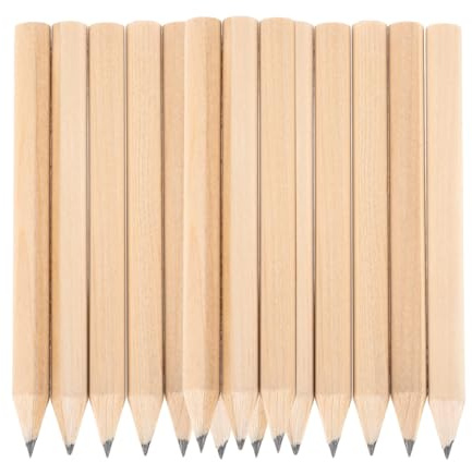 Toddmomy 50Pcs Crayons Gras Triangulaires Courts Mini Crayons Triangulaires En Bois Mini Crayons En Bois Pour L'école De Bureau À Domicile (Beige 1)