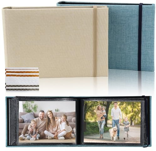 LPZMPZ Fotoalbum Einsteckalbum 10x15 100 Fotos Photo Album Fotoalben Klein Zum Bilderalbum Einstecken Querformat mit Folientaschen für Geschenke Hochzeit Paare Baby Familie Geburtstag