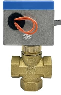 KEUQIXMR 3/4'' 2 Way Electric Shut-Off Valve 220V Brass Motorized Valves 2 Wire Fan Coil Air Conditioning Water Switch(220VAC)
