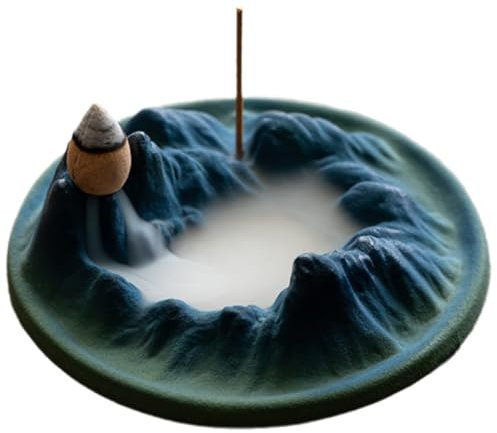 NHQZ Supporto di Ceramica,Montagna di Ceramica Porta Incenso per Bastoncini,Bruciatore di Incenso di Riflusso,Decorazioni Casa
