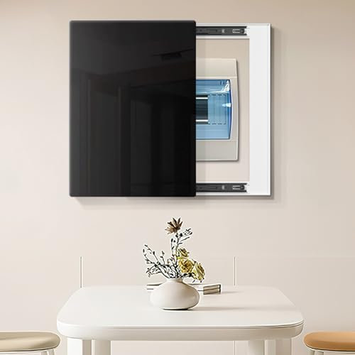 Stromkasten Verkleidung Schiebeabdeckung für Stromzählerkasten, an der Wand Montierter Sicherungskasten für Zuhause, Dekorative Abdeckung für Schalttafeln, Aluminiumrahmen + Sichtscheibe aus Gehärtete