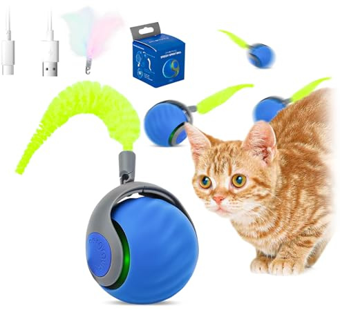 VMUTGA Jeux pour Chat, Jouet Chat Interactif, Jouet Balle Interactif pour Chat, Jouet Balle Interactif pour Chat pour Chiens et Chats de Petite et Moyenne Taille