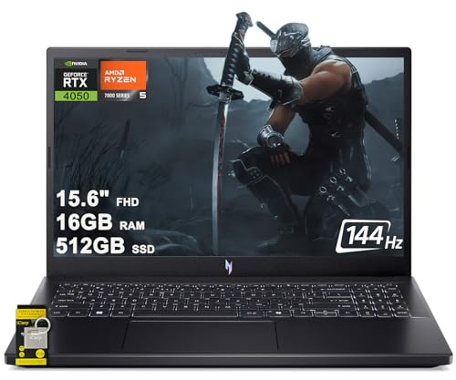 acer Nitro V 15 Gaming Laptop 15.6 FHD IPS 144Hz AMD 6-core Ryzen 5 7535HS 16GB RAM 512GB SSD GeForce RTX 4050 Backlit USB-C Win11 w/ICP Hub
