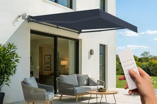 Cazeboo Tenda da sole motorizzata semicassonata FAZZIO 3x2,5m, grigia